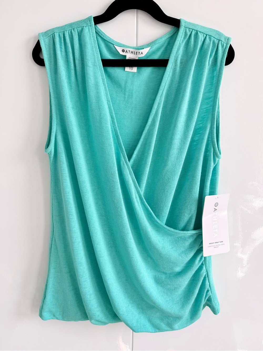 NWT Athleta Breezy Wrap Tank Top Aqua Teal